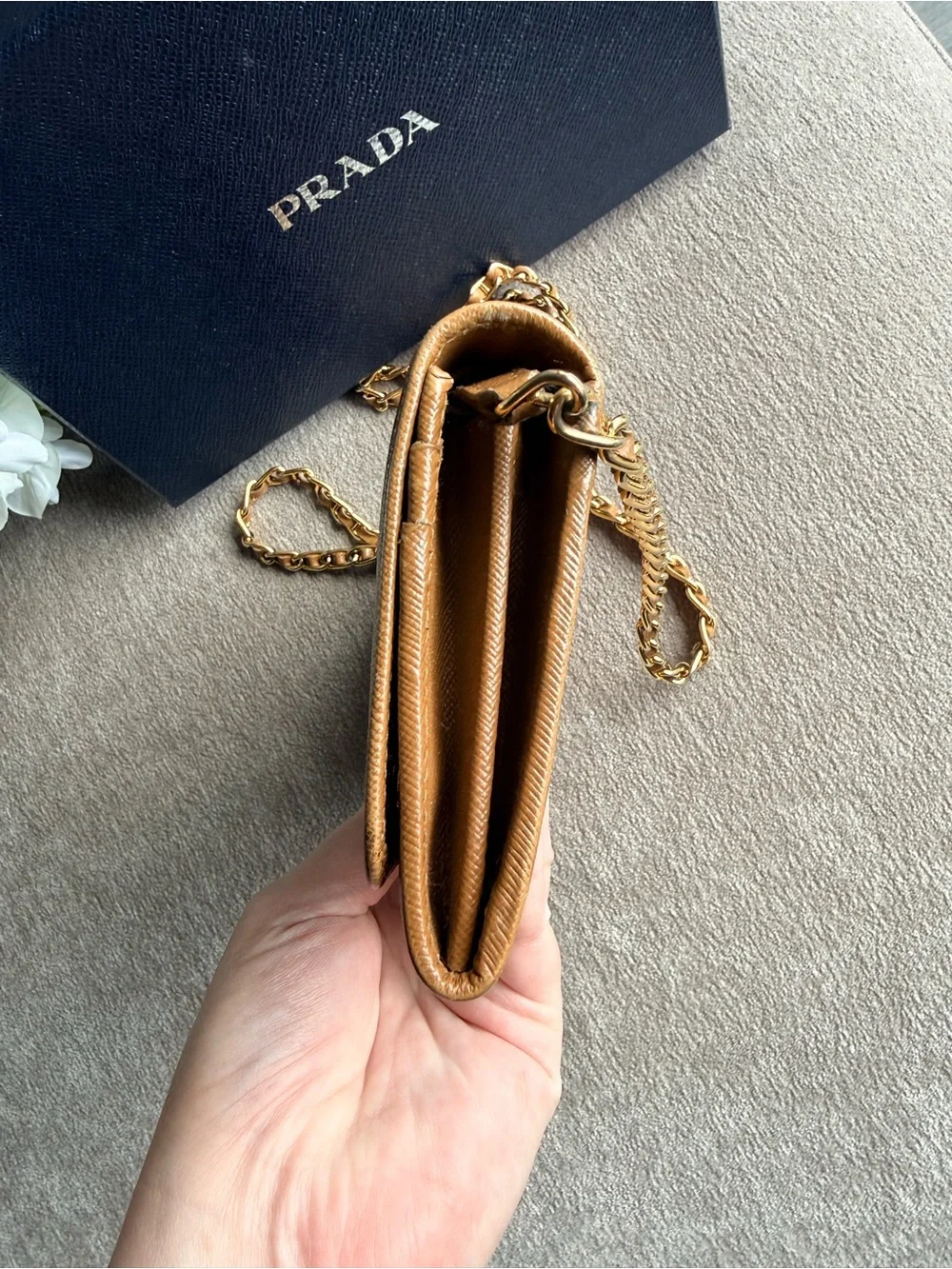 Prada tan brown